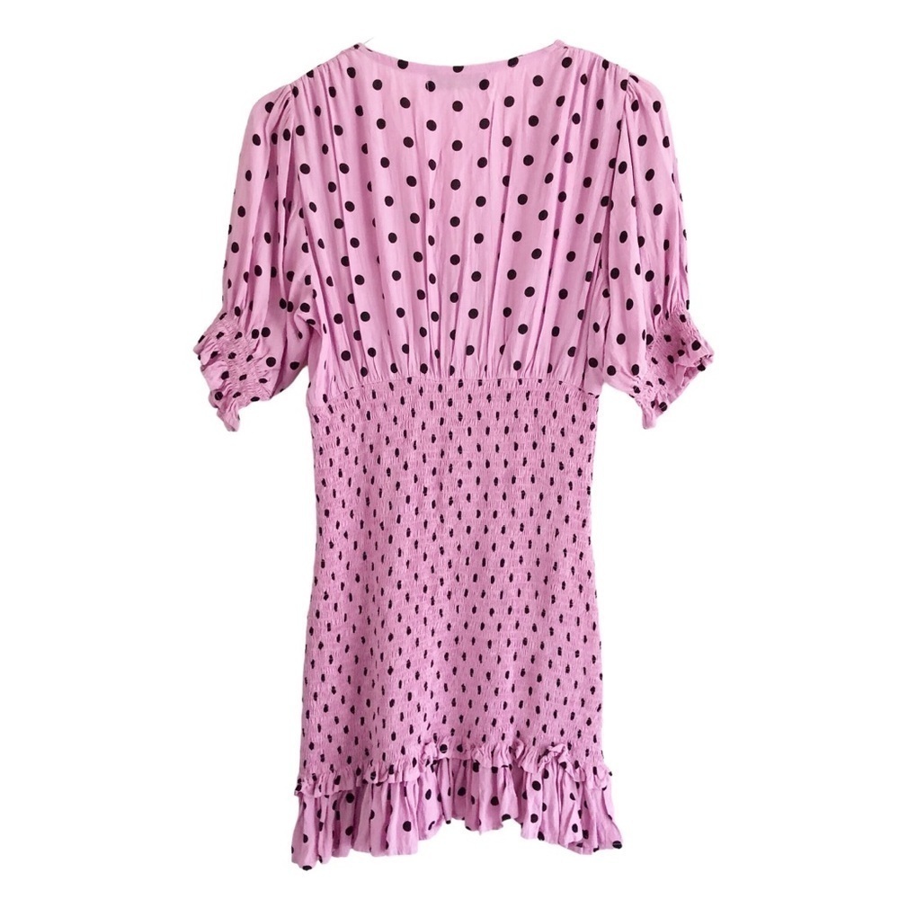 Faithful The Brand Dress Margherita Mini Pink Black Polka Dot Size 4 Small - Picture 5 of 12